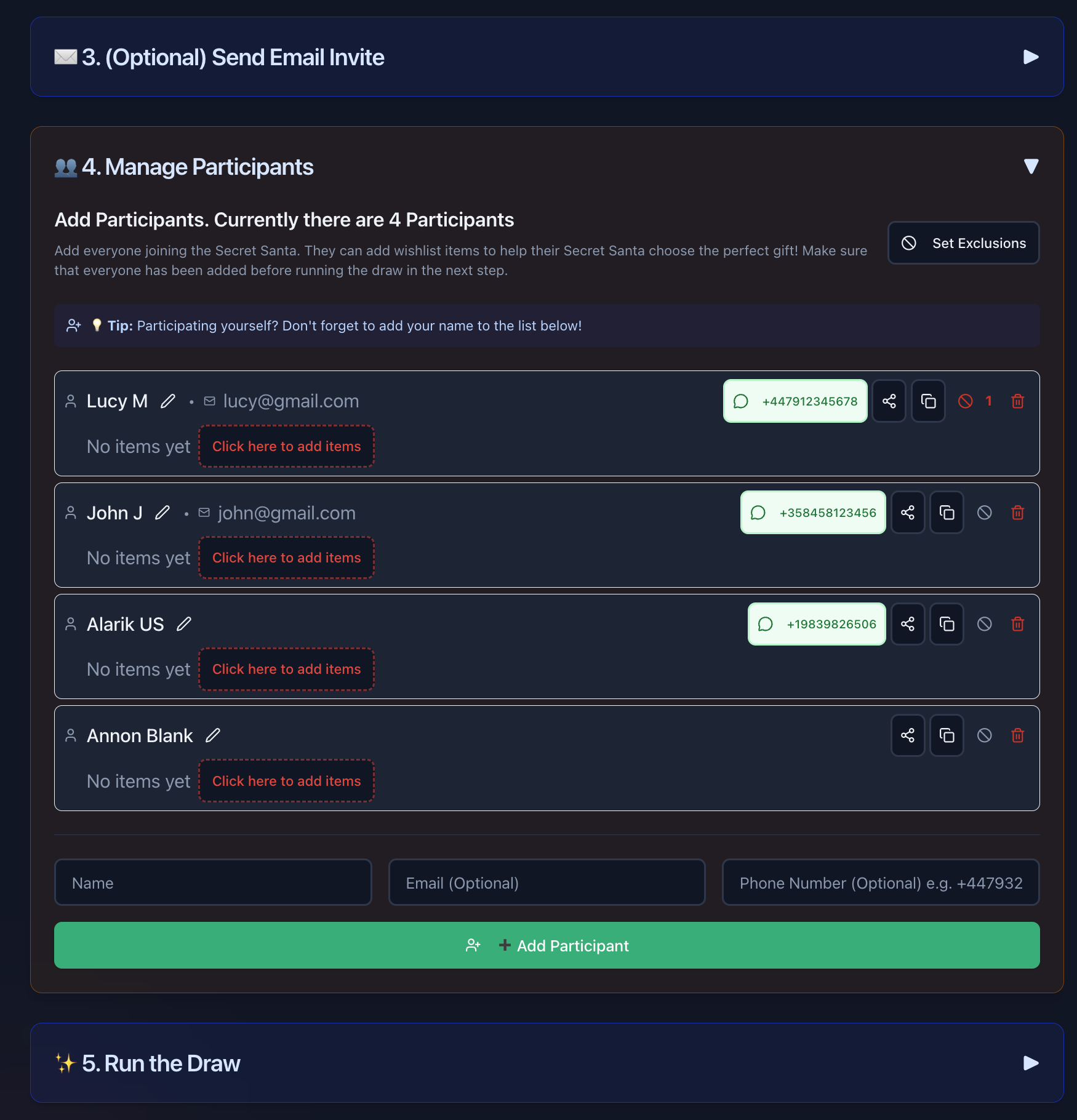 Add Participants (Step 4)